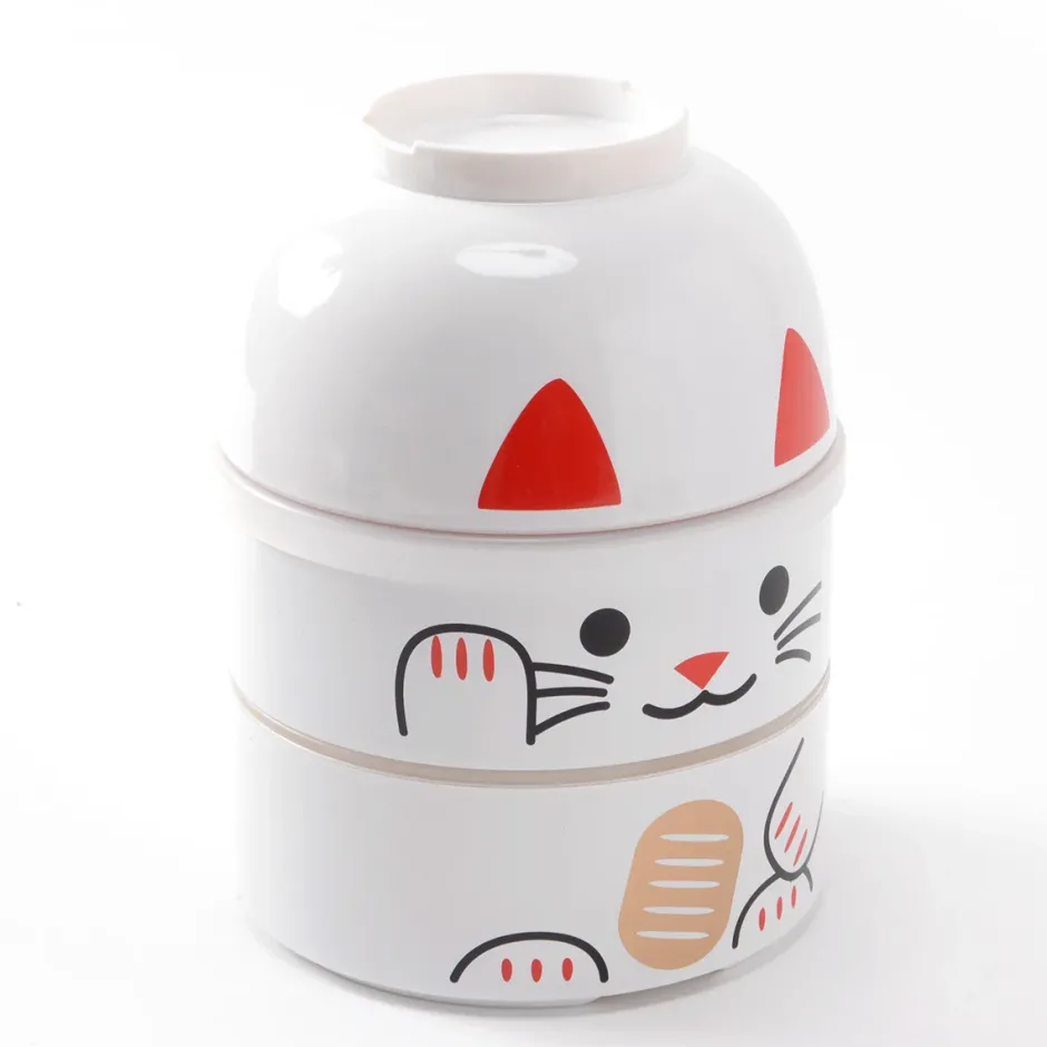 Bento Containers>Kokeshi Maneki-Neko Big Bento Boxes