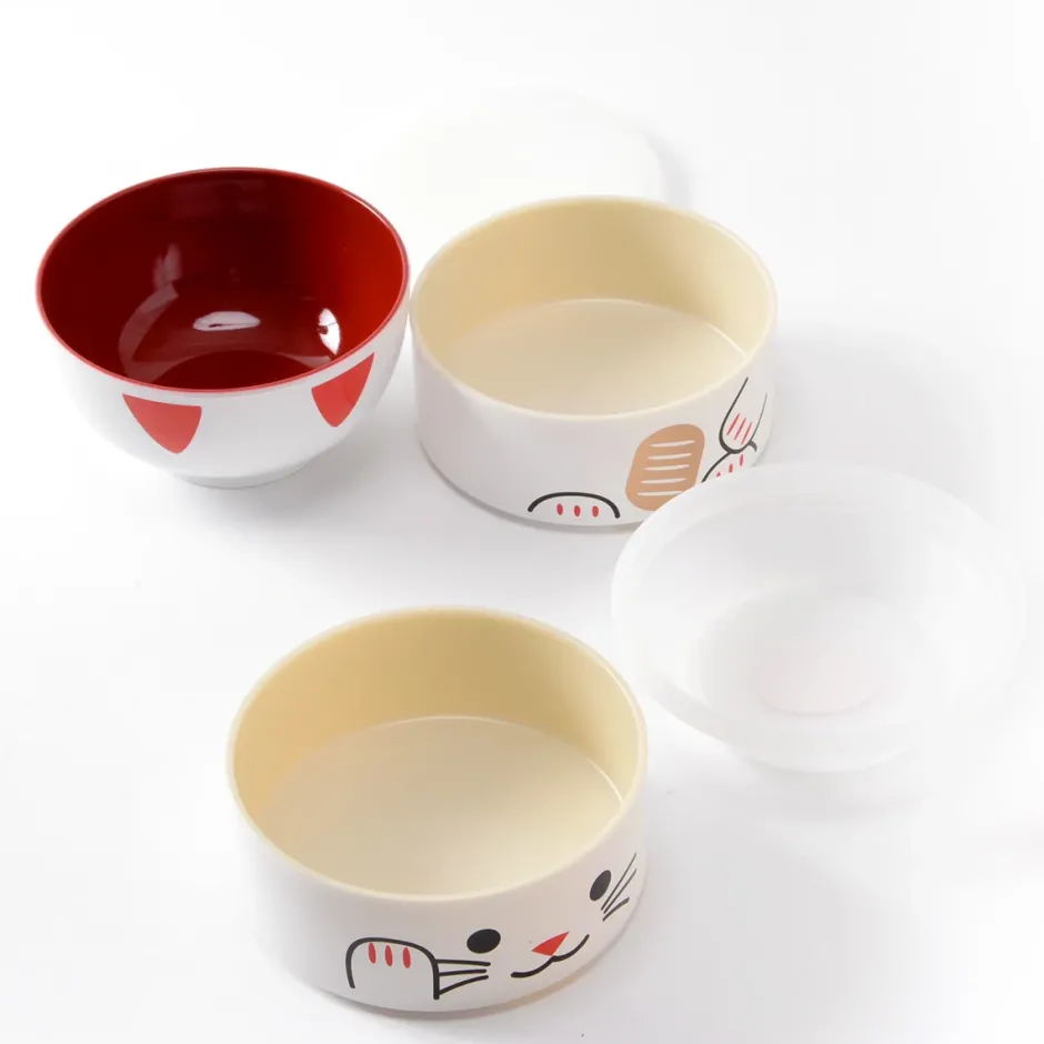 Bento Containers>Kokeshi Maneki-Neko Big Bento Boxes