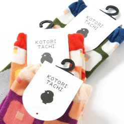 KOTORITACHI Java Sparrow Printed Socks (Square Pattern) Hot