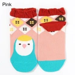 KOTORITACHI Peach-faced Lovebird Printed Socks Discount