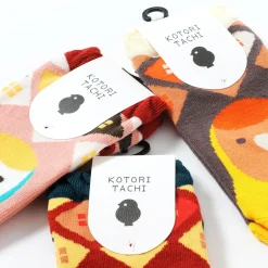 KOTORITACHI Peach-faced Lovebird Printed Socks Discount