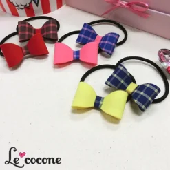 Jewelry & Hair Accessories>Le cocone Plain x Checkered Ribbon Hair Band Set