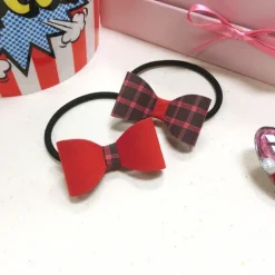 Jewelry & Hair Accessories>Le cocone Plain x Checkered Ribbon Hair Band Set