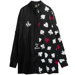 LISTEN FLAVOR Ace of Hearts 2-Way Shirt w/ Necktie Clearance