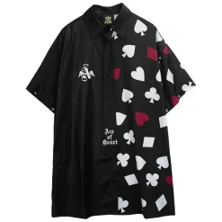 LISTEN FLAVOR Ace of Hearts 2-Way Shirt w/ Necktie Clearance