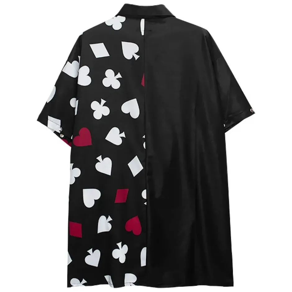LISTEN FLAVOR Ace of Hearts 2-Way Shirt w/ Necktie Clearance