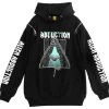 LISTEN FLAVOR Alien Abduction Zippered Shoulder Hoodie Clearance