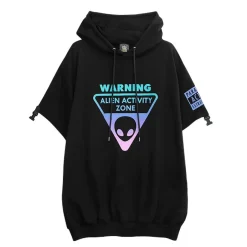 LISTEN FLAVOR Alien Separate Sleeve Belt Hoodie New