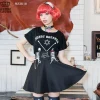 Bottoms>LISTEN FLAVOR Angel Heart Lace-Up Circular Skirt