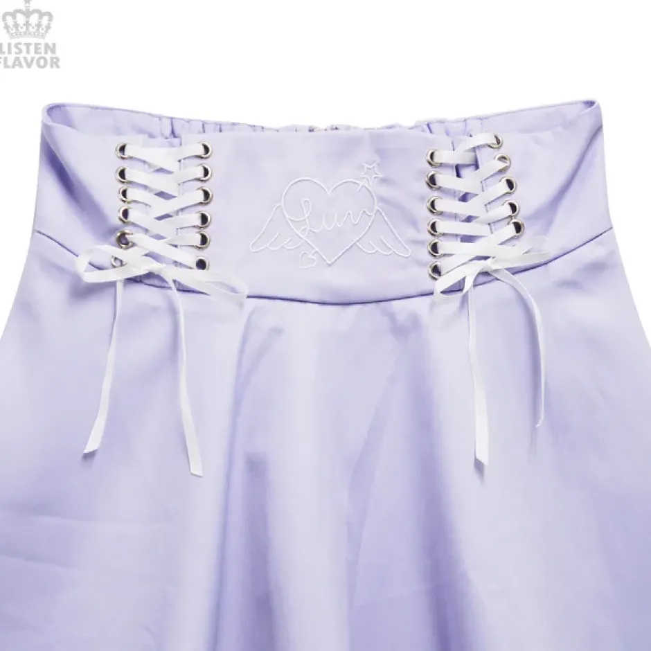 Bottoms>LISTEN FLAVOR Angel Heart Lace-Up Circular Skirt