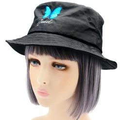 LISTEN FLAVOR 2021 Anniversary Collection Morpho Embroidered Black Bucket Hat Outlet