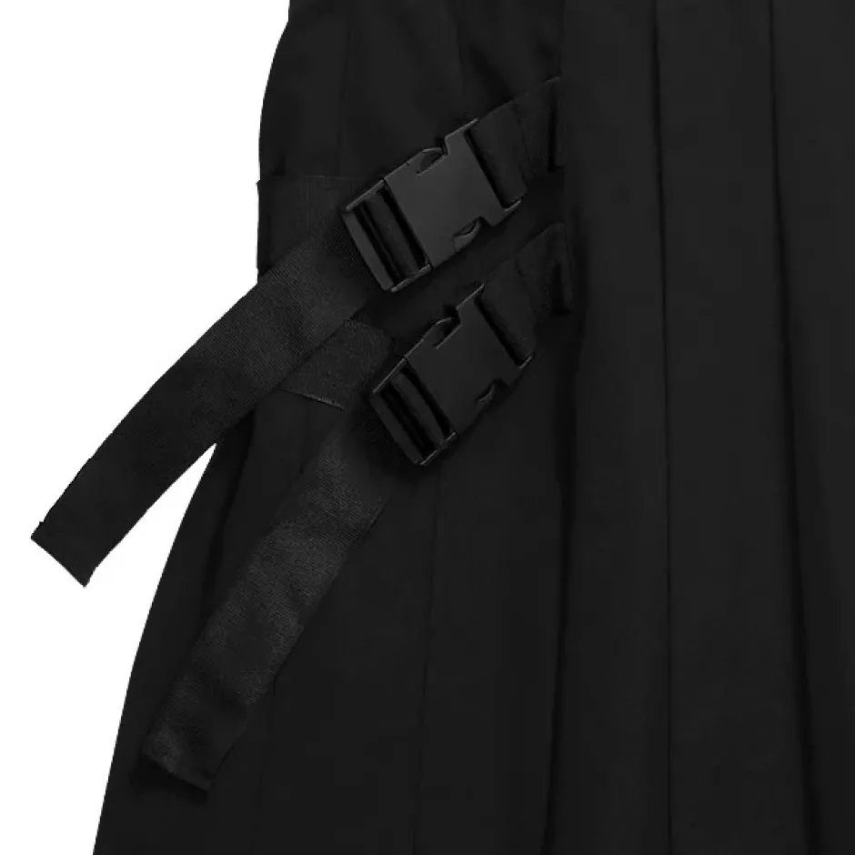 LISTEN FLAVOR Asymmetrical Cutout Pleated Skirt Outlet