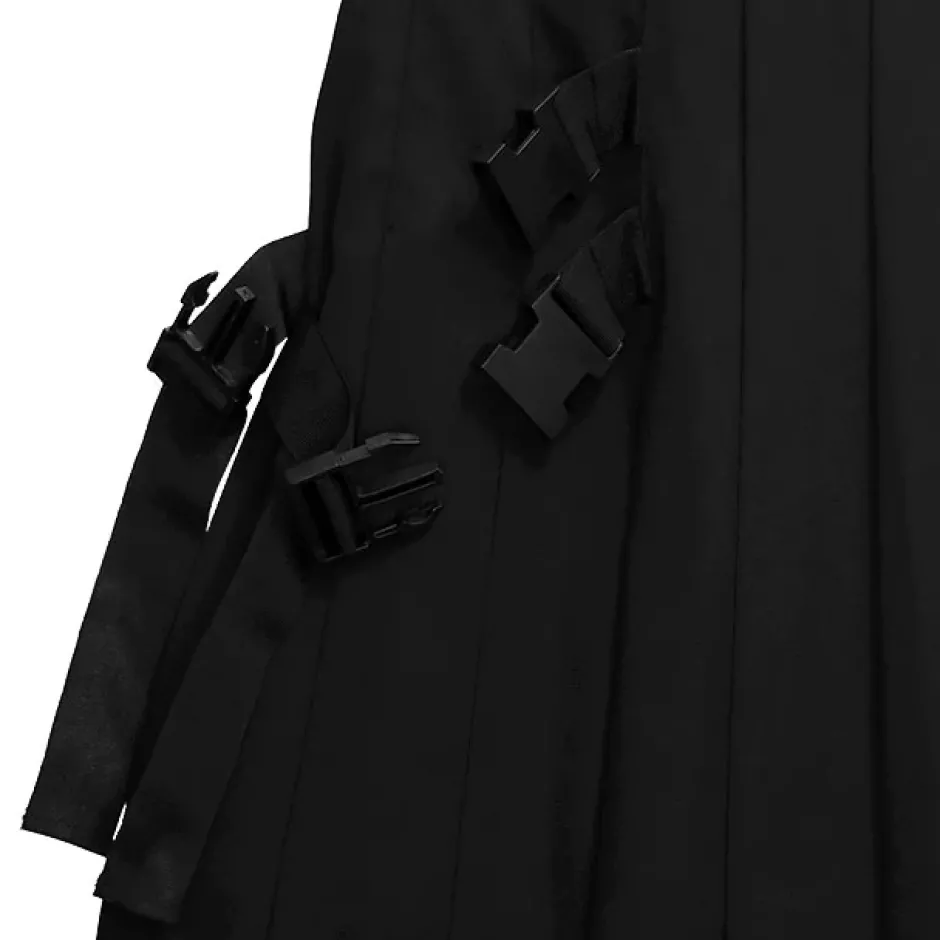LISTEN FLAVOR Asymmetrical Cutout Pleated Skirt Outlet