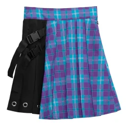 LISTEN FLAVOR Asymmetrical Cutout Pleated Skirt Outlet