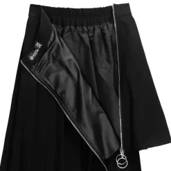 LISTEN FLAVOR Asymmetrical Pleated Skirt Hot
