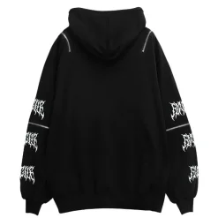 Jackets & Hoodies>LISTEN FLAVOR Bandage Bear Shoulder Zip 2-Way Hoodie