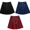 Bottoms>LISTEN FLAVOR Barbed Wire Chain Pleated Skirt