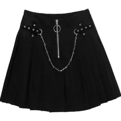 Bottoms>LISTEN FLAVOR Barbed Wire Chain Pleated Skirt