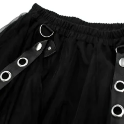 LISTEN FLAVOR Belt Equipped Fluffy Tulle Skirt