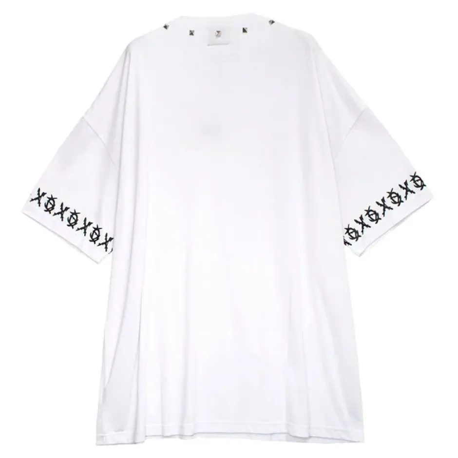 Tops>LISTEN FLAVOR Binding Kiss Hug Big Top with Chain