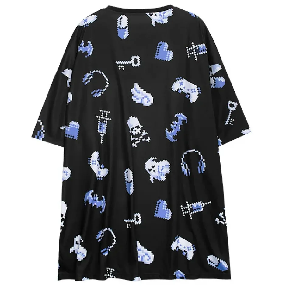 LISTEN FLAVOR 8bit Full Graphic Big T-Shirt Clearance