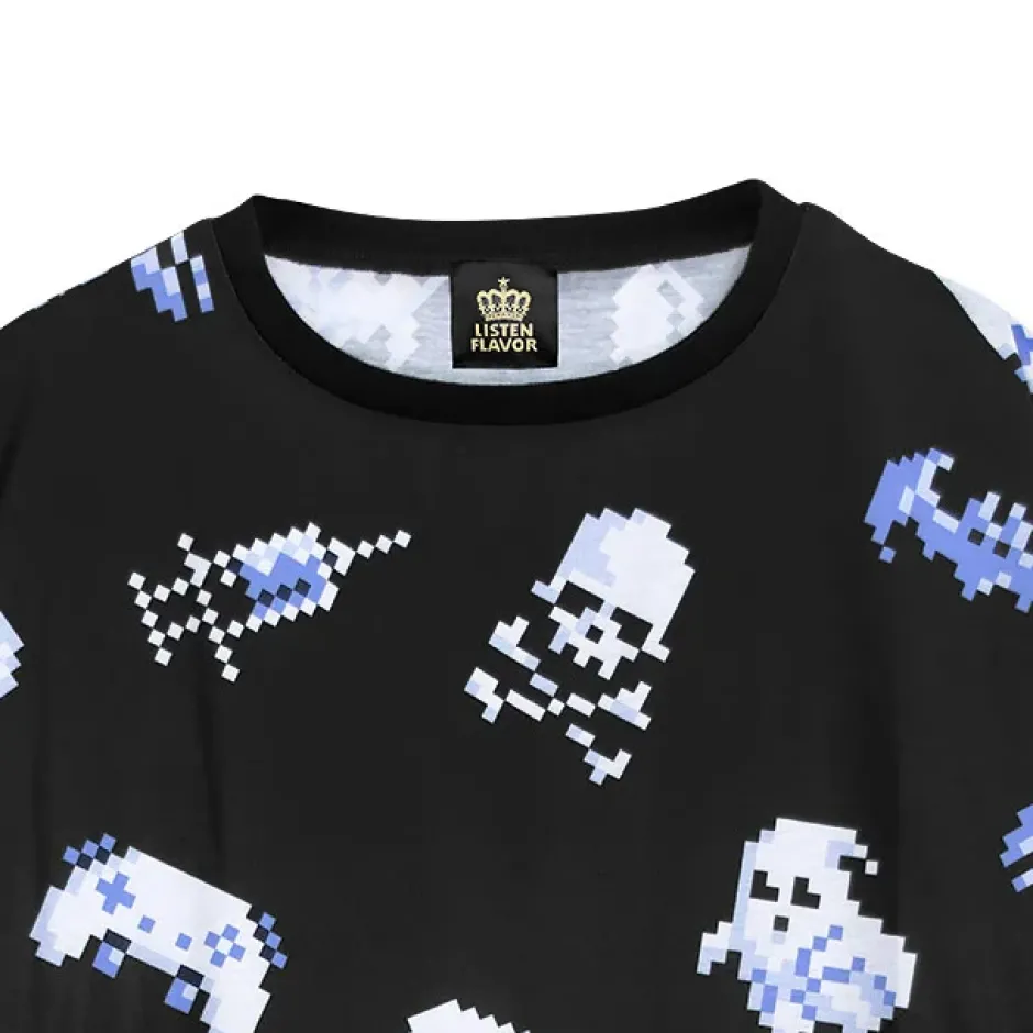 LISTEN FLAVOR 8bit Full Graphic Big T-Shirt Clearance