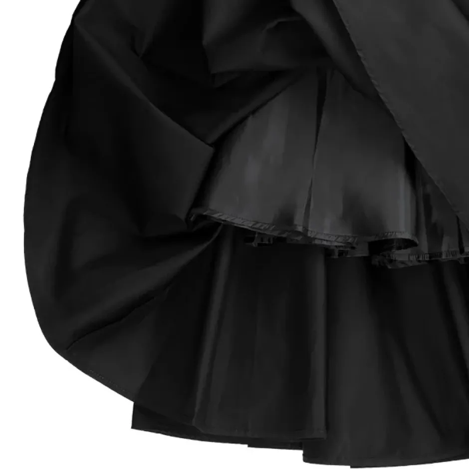 Bottoms>LISTEN FLAVOR Black Cargo Long Skirt
