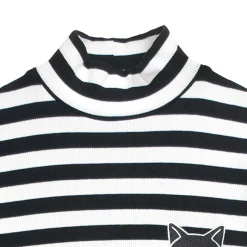 LISTEN FLAVOR Black Cat Studded Ribbed Top Best