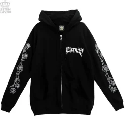 LISTEN FLAVOR Black Cypris Morpho Zip Hoodie Sale