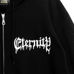 LISTEN FLAVOR Black Cypris Morpho Zip Hoodie Sale