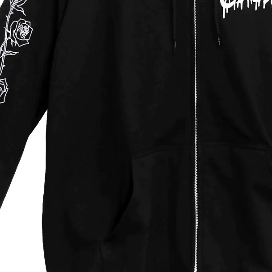 LISTEN FLAVOR Black Cypris Morpho Zip Hoodie Sale