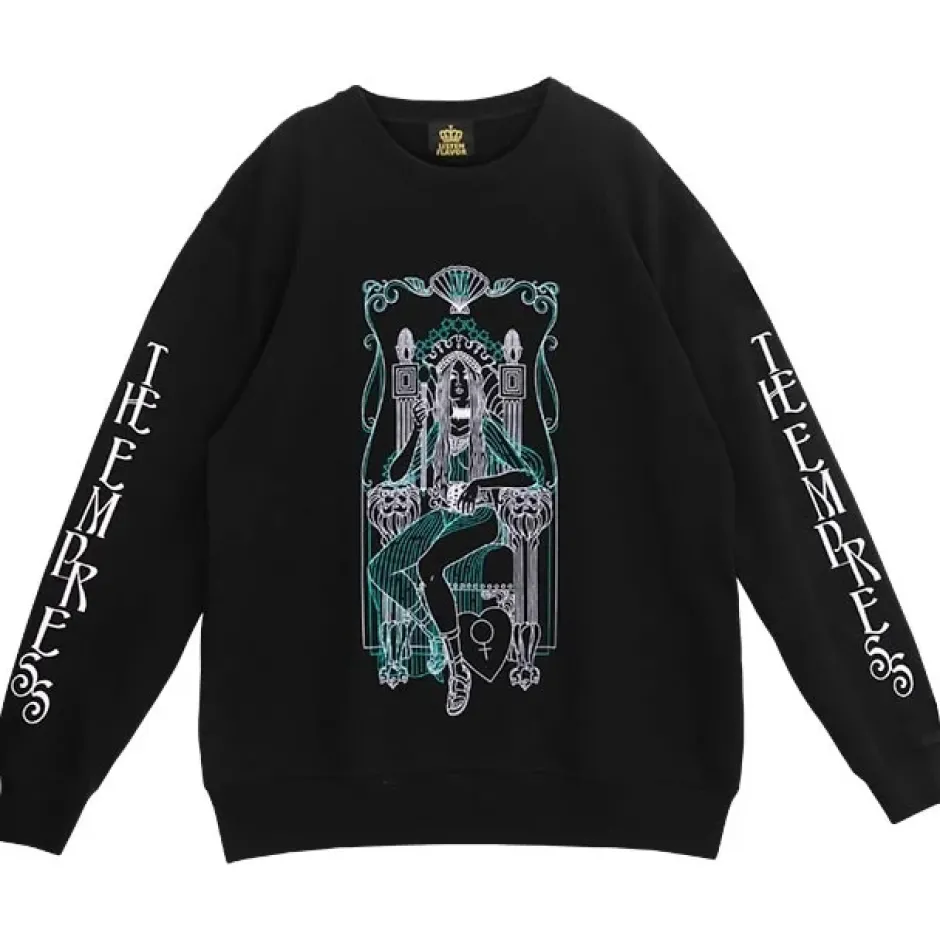 Jackets & Hoodies>LISTEN FLAVOR Black Empress Tarot Pullover