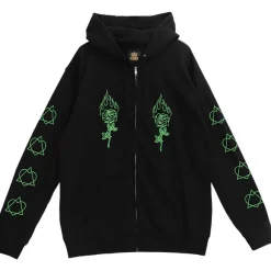 Jackets & Hoodies>LISTEN FLAVOR Black Graffiti Zip Hoodie