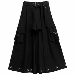 LISTEN FLAVOR Black Layered Eyelet Skirt w/ Shorts Discount