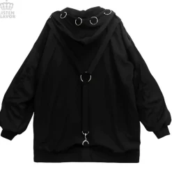 LISTEN FLAVOR Black Parachute Hood Blouson w/ Harness Belt Sale