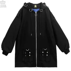 LISTEN FLAVOR Black Parachute Hood Blouson w/ Harness Belt Sale