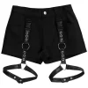 LISTEN FLAVOR Black Shorts w/ Harness Garter Belt Outlet