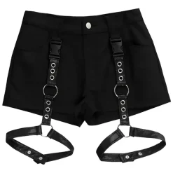 LISTEN FLAVOR Black Shorts w/ Harness Garter Belt Outlet