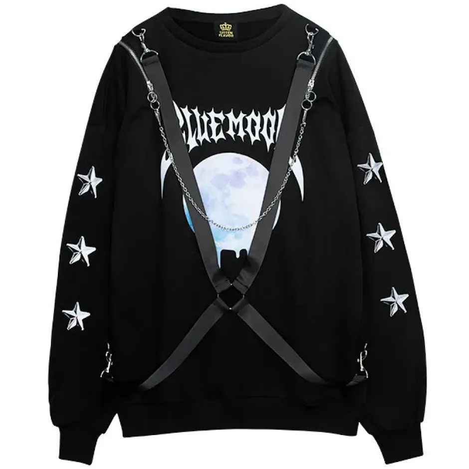 Jackets & Hoodies>LISTEN FLAVOR Blue Moon Harness Pullover