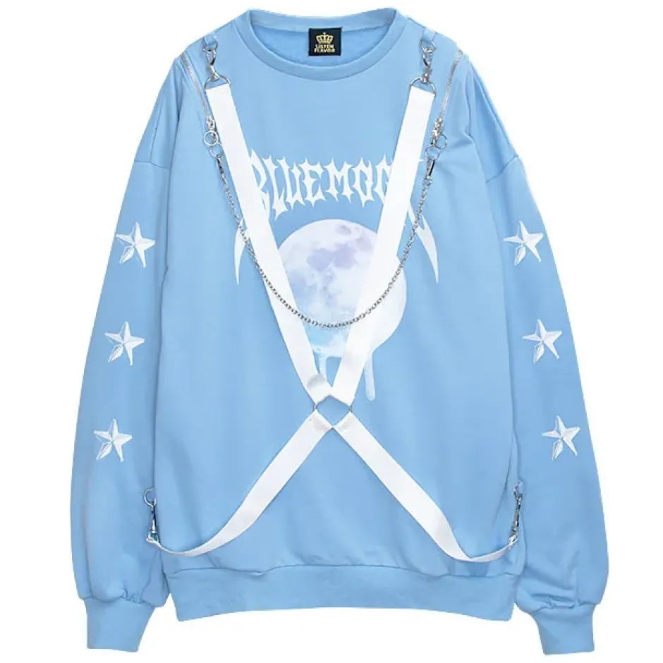 Jackets & Hoodies>LISTEN FLAVOR Blue Moon Harness Pullover