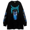 Jackets & Hoodies>LISTEN FLAVOR Blue Rose Capsule Sweatshirt Black