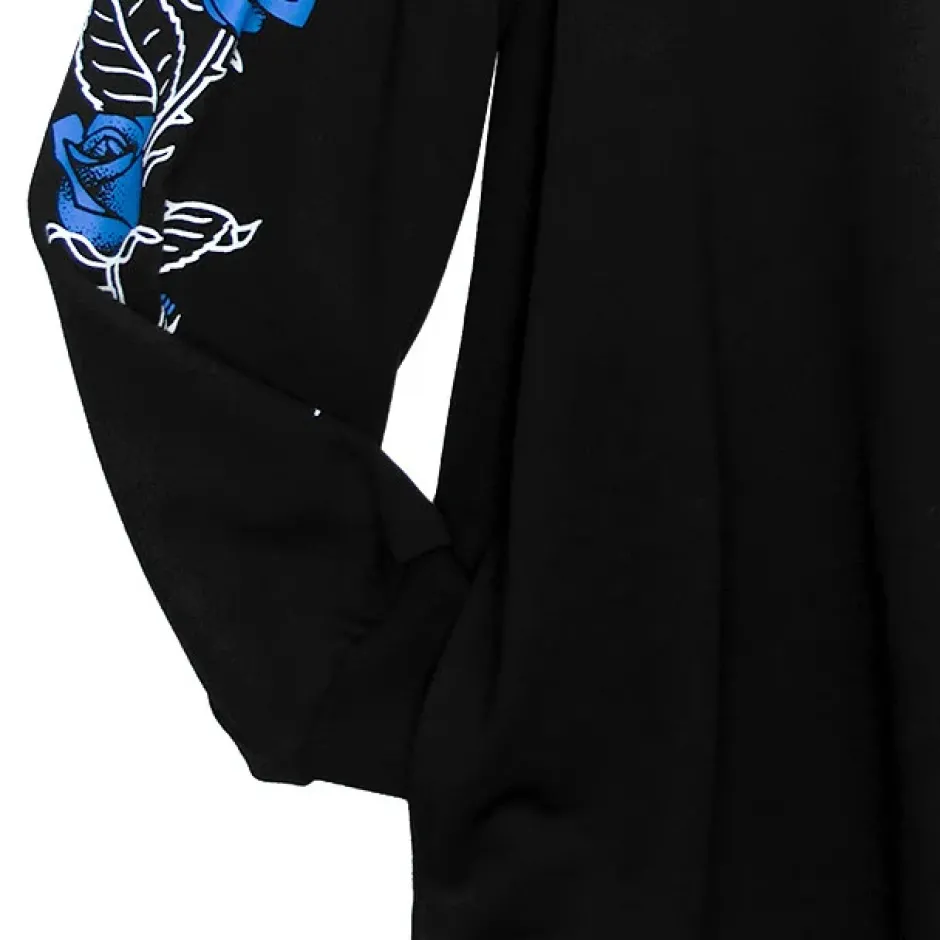 Jackets & Hoodies>LISTEN FLAVOR Blue Rose Capsule Sweatshirt Black