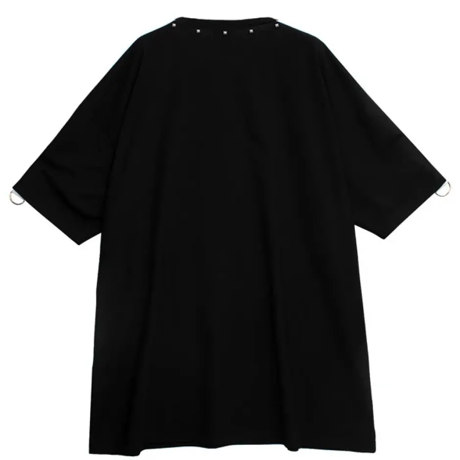 Tops>LISTEN FLAVOR Blue Rose Capsule Sleeve Line Tops Black