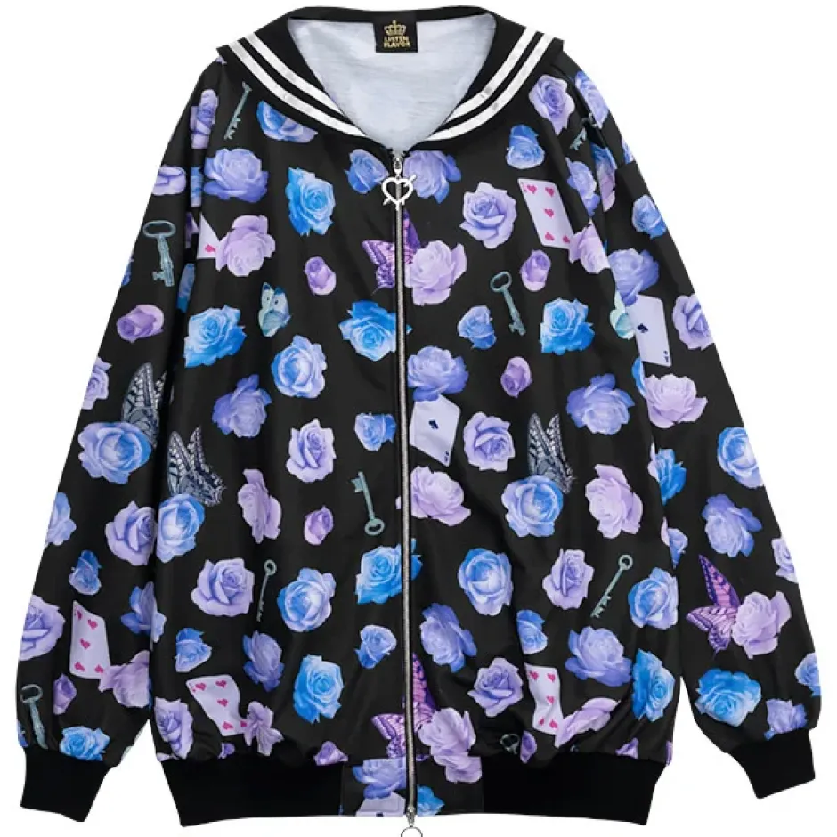 LISTEN FLAVOR Blue Rose Sailor Blouson Discount
