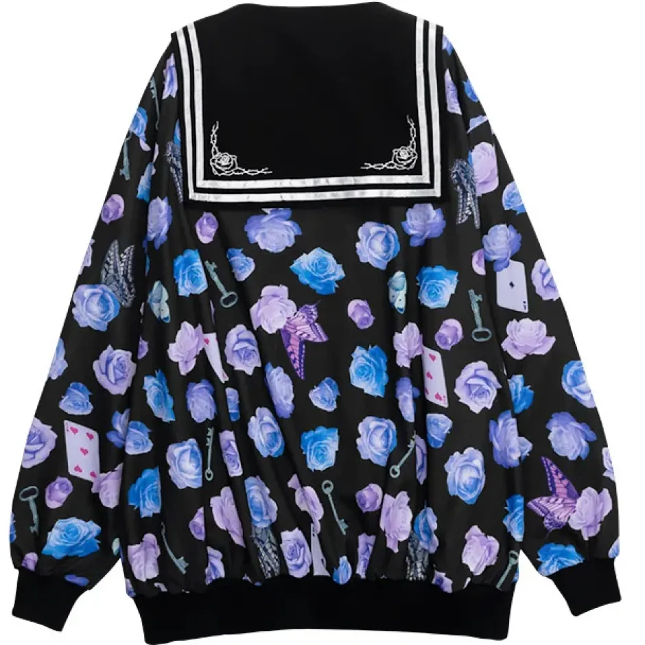 LISTEN FLAVOR Blue Rose Sailor Blouson Discount