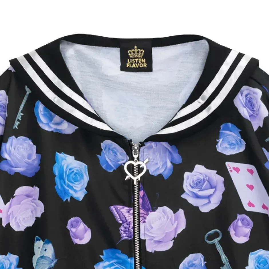 LISTEN FLAVOR Blue Rose Sailor Blouson Discount