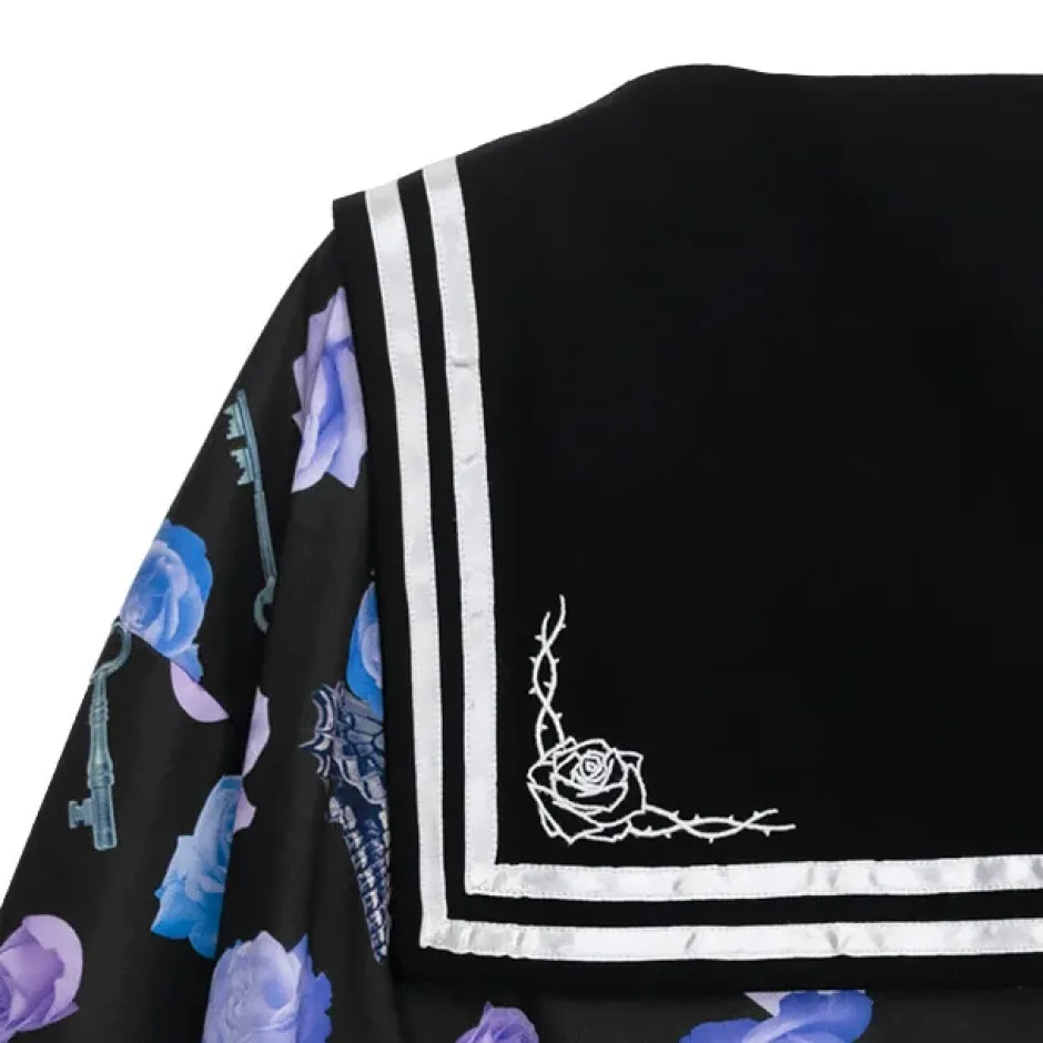 LISTEN FLAVOR Blue Rose Sailor Blouson Discount