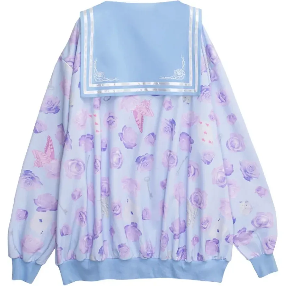 LISTEN FLAVOR Blue Rose Sailor Blouson Discount