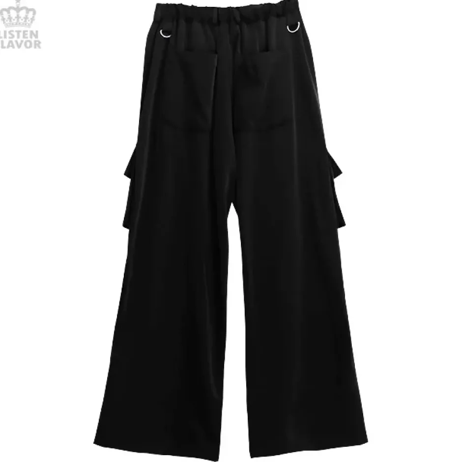 Bottoms>LISTEN FLAVOR Bondage Cargo Pants w/ Chain Suspenders