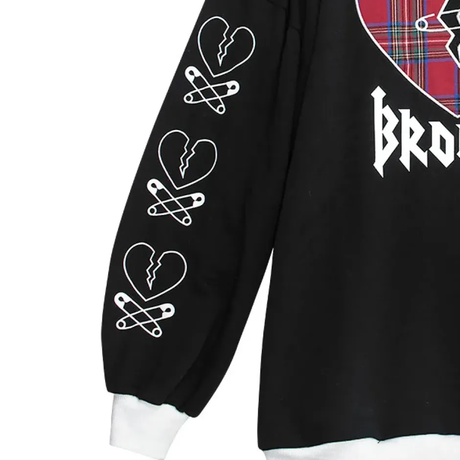 Jackets & Hoodies>LISTEN FLAVOR Broken Heart Pullover